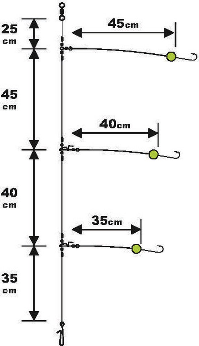 Sunset Surfcasting Rig Special Fluorocarbon Branch Line Distance Special - Maat : 130cm - haak 1/0 - 1pc