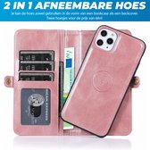 Apple iPhone XR - Étui Bookcase amovible 2 en 1 - Coque arrière - Magnétique - Porte-cartes - Portefeuille - Cuir - Apple iPhone XR - Or rose