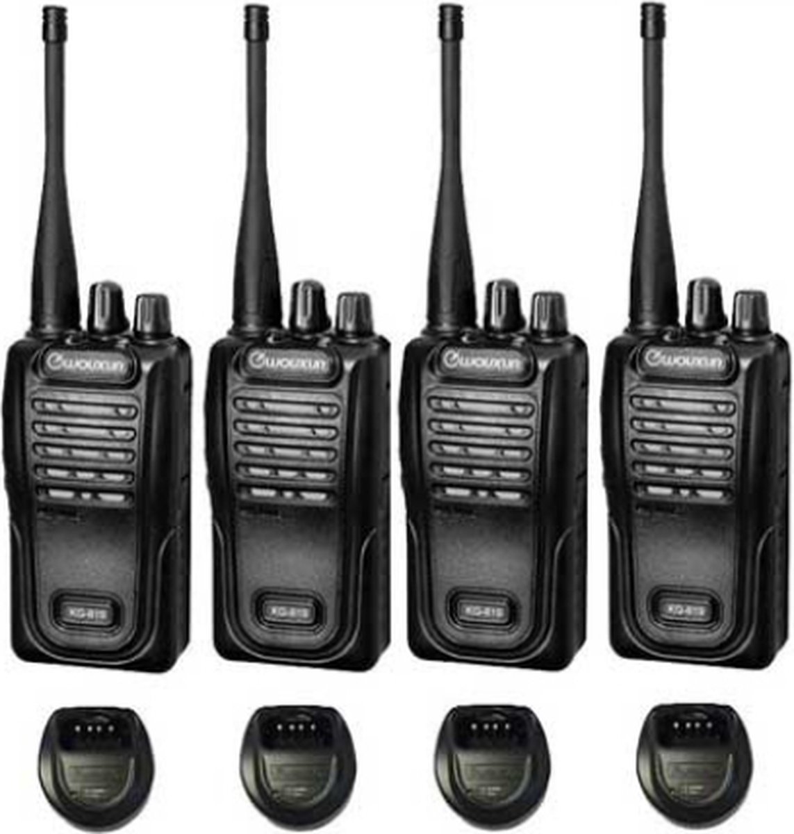 Set van 4 Wouxun KG-819 UHF IP55 PMR446 Portofoons
