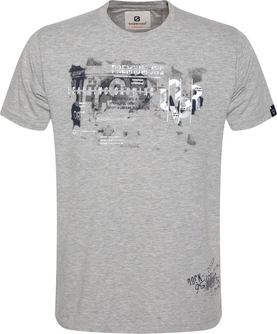 Gabbiano T-shirt T Shirt Met Print 14013 605 Grey Melange Mannen Maat - M