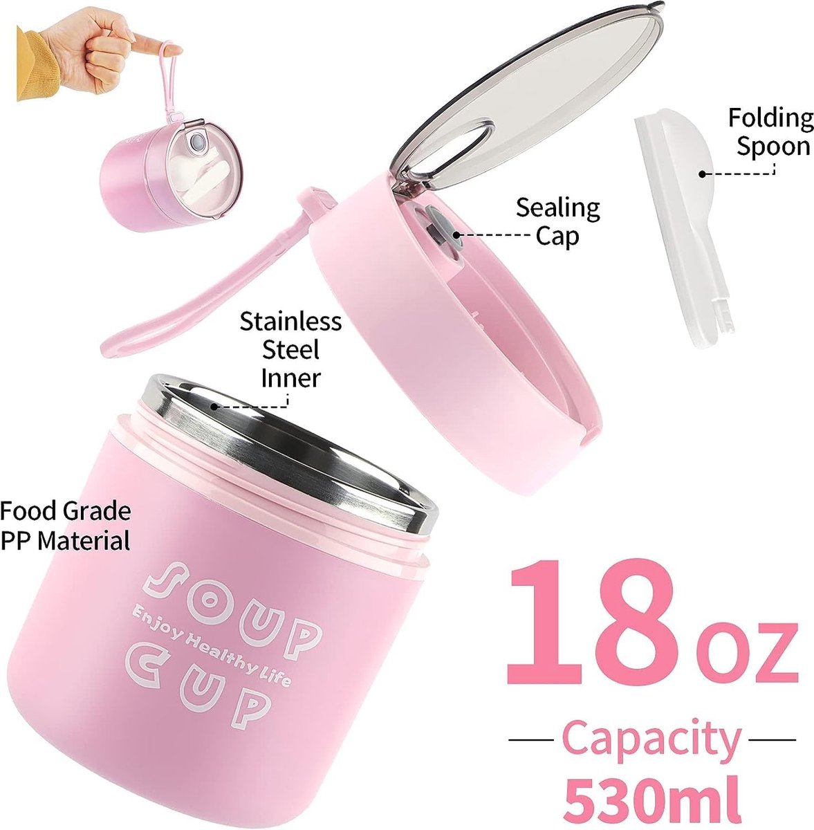 Food Flask Lekvrije Thermocontainer Voor Eten En Vloeistoffen Roestvrij Stalen King Voedselcontainer Warmhoudbox Bpa Vrij 800 Ml