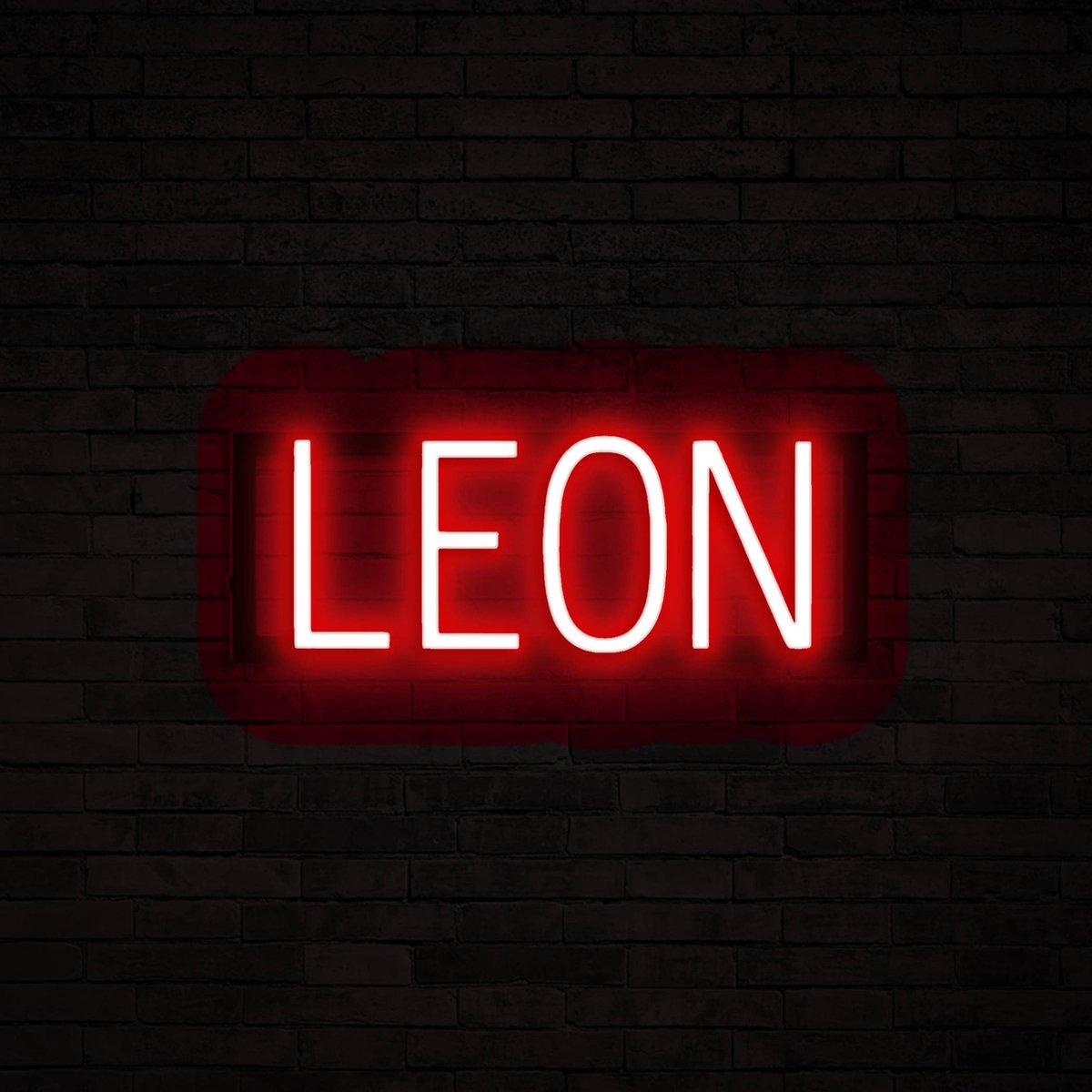 LEON - Neon LED Lamp Kinderkamer | SpellBrite | 41,24 x 16 cm | 6 Dimstanden & 8 Lichtanim