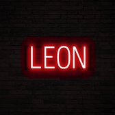 LEON - Neon LED Lamp Kinderkamer | SpellBrite | 41,24 x 16 cm | 6 Dimstanden & 8 Lichtanimaties | Naamlamp Wandlamp Neon Verlichting