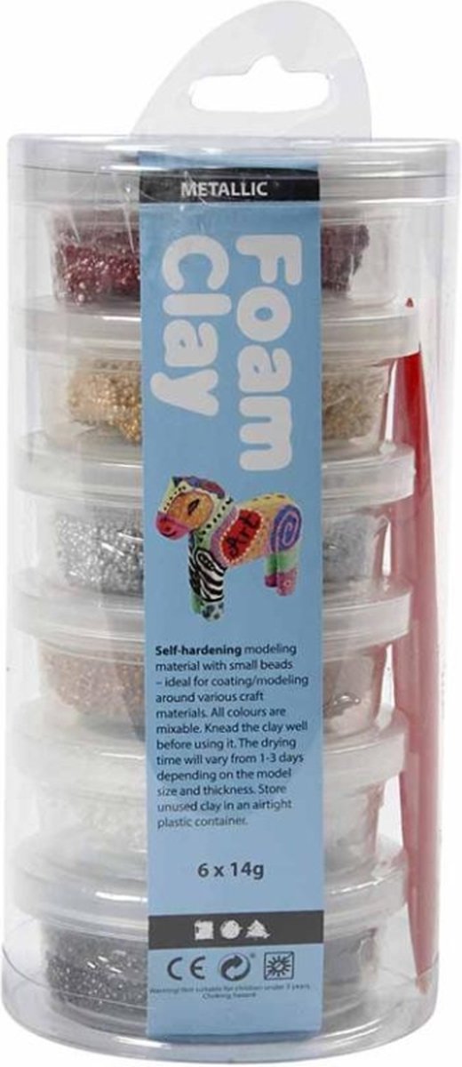 Foam Clay®, 6x14 gr, kleuren assorti