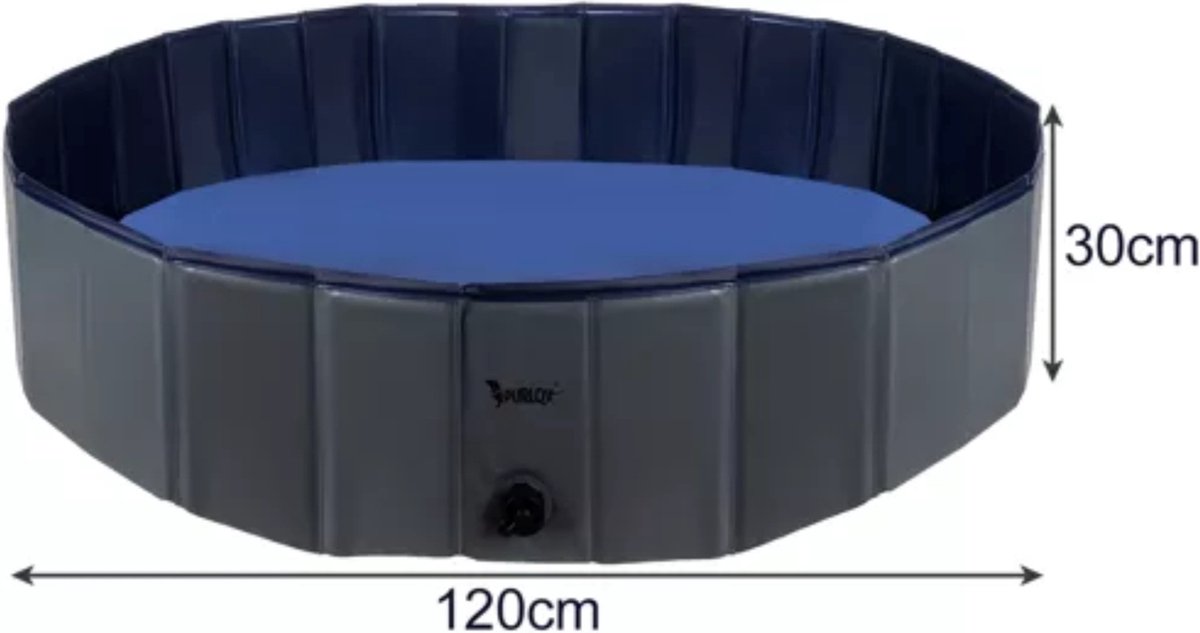 Purlov Groot Opvouwbaar Hondenzwembad 120 x 30 cm met Anti-slip Bodem thumbnail 5