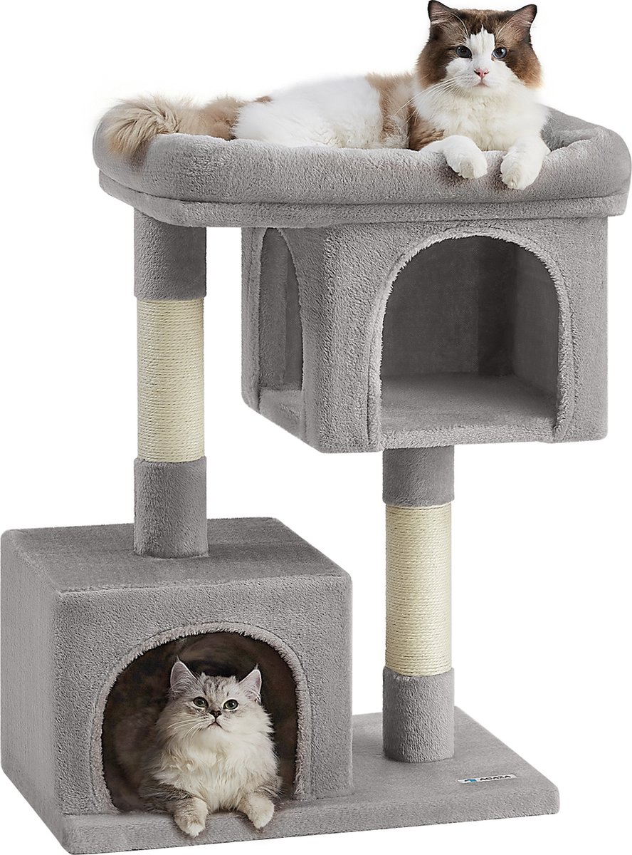 Bol.com ACAZA Krabpaal - Krabpaal voor katten - Kattenpaal - 84 cm - Lichtgrijs - Kattenhuis - Krabpalen - Kattenkrabpaal aanbieding