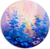 Bloemen schilderij - Natuur wandcirkel - Muurcirkels Vlinders - Woonkamer decoratie industrieel - Wanddecoratie rond - Decoratie slaapkamer muurcirkel forex 100x100 cm