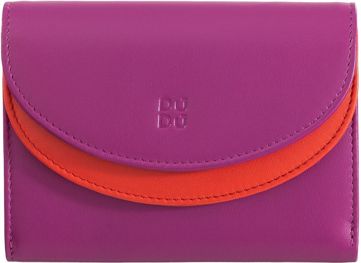 DuDu Portemonnee RFID Leer 13 cm - Dames - Horizontaal - fuchsia