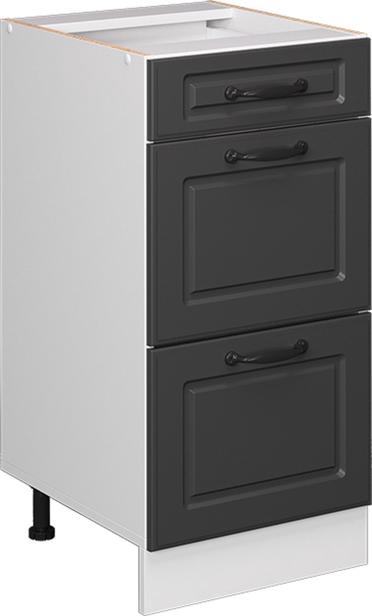 Vicco R-Line Keukenonderkast – 40 cm met laden, WB Antraciet Antraciet landhuis