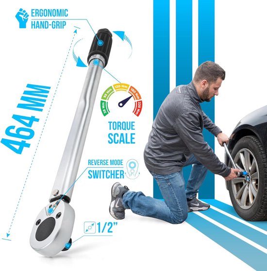 Momentsleutel Auto - Draaimomentsleutel - Auto Gereedschap - Torque Wrench - Dopsleutelset