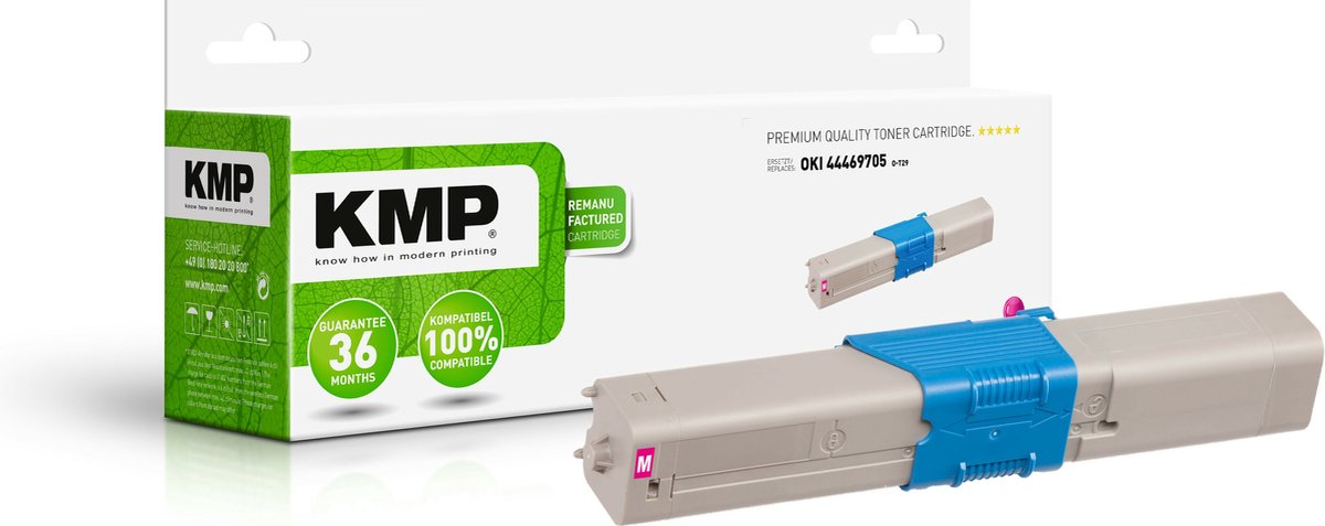 KMP Toner vervangt OKI 44469705 Compatibel Magenta 2000 bladzijden O-T29
