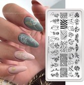 Born Pretty - Stempelplaat - 1 Stuk - Nagel stempelplaat - Nagel stempel sjablonen - Nail stamping plate - Stamping plate - Stamping plate for nail polish - Stempelplaat nagels - Stempelplaten nailart - Nail art stempelplaat