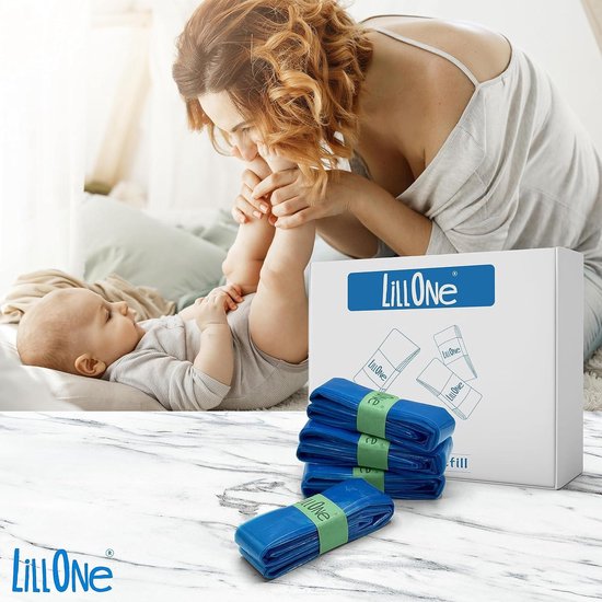 LillOne 3 Extra Long, 7-layer Refill Packs for the Diaper Bucket – Compatible with Angelcare Tommee Tippee Twist & Click Simplee Tec LitterLocker Littycat Spross – Pack of 3 Refills