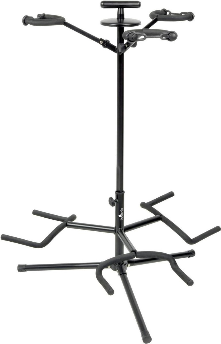 Triple Gitaarstandaard met Neksteun - Chord GS-3 - Stabiele Standaard Guitar Stand