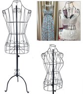 Paspop Ijzerdraad - Mannequin ijzerdraad - Mannequin Torso - Vrouwelijk Bovenlichaam - Kleding Vorm Ijzer - Hoogte Verstelbaar 140-160 CM - Zwart