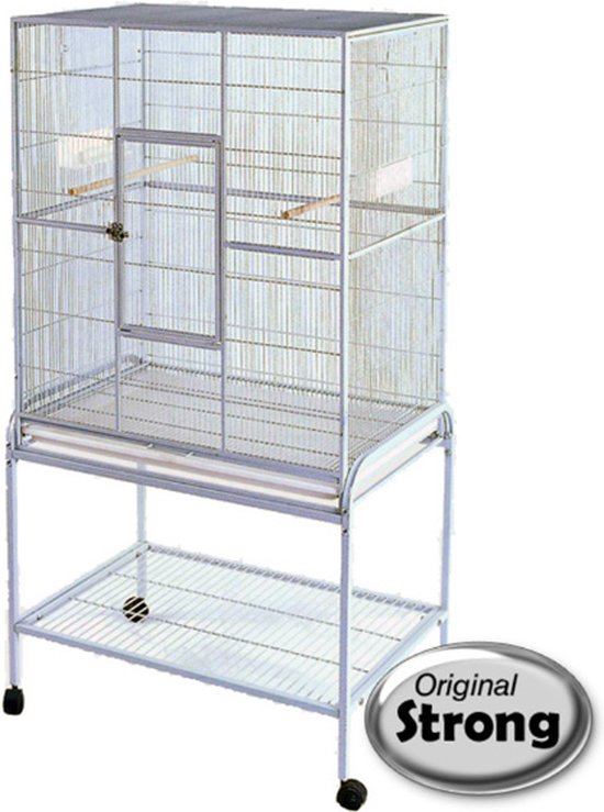 Strong Papegaaien en Parkietenkooi Agatha | 81x54x157cm Silvertone White