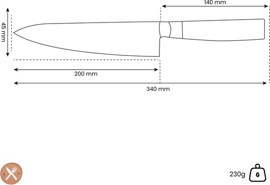 Yaxell Japonais - Série Zen - Couteau de Chef - Acier VG-10 - 61 HRC - Lame 20 cm - Acier Damas 37 Couches - Manche Toile-Micarta