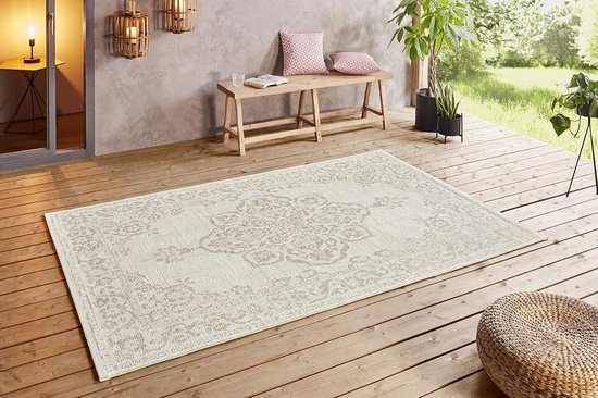 NORTHRUGS Biri Omkeerbaar tapijt voor binnen en buiten, plat weefsel, boho- design, ÖKO-TEX, weerbestendig en uv-bestendig, voor balkon, terras, tuin, oker, 120 x 170 cm NORTHRUGS Biri Omkeerbaar tapijt voor binnen en buiten, plat weefsel, boho- design, ÖKO-TEX, weerbestendig en uv-bestendig, voor balkon, terras, tuin, oker, 120 x 170 cm