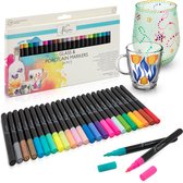 Porselein Stiften 24pcs - Stiften voor Porselein en Glas - Textielstiften - Geschikt voor Volwassenen