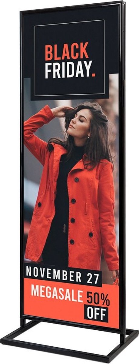 Syna Poster Display Decor Click 2 X A1 Zwart - Syna PDCL2XA1DC9005 - Horeca & Professioneel