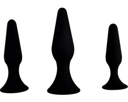Hands Free Anaal Plug - Set van 3 - Zwart