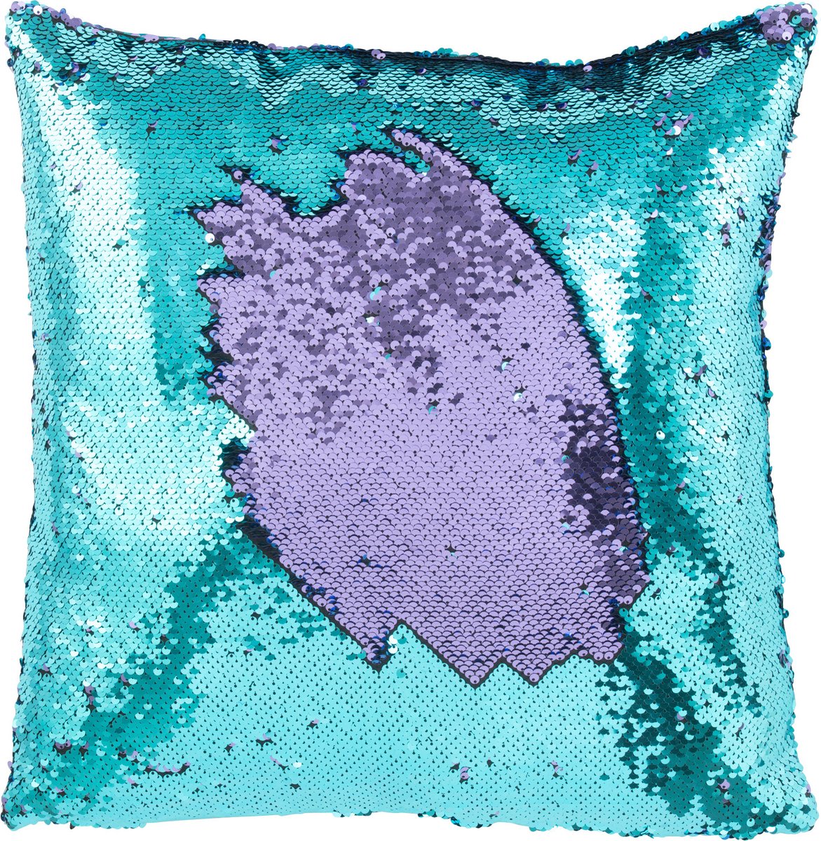 J-Line kussen Omkeerbaar Sequin - textiel - blauw/paars