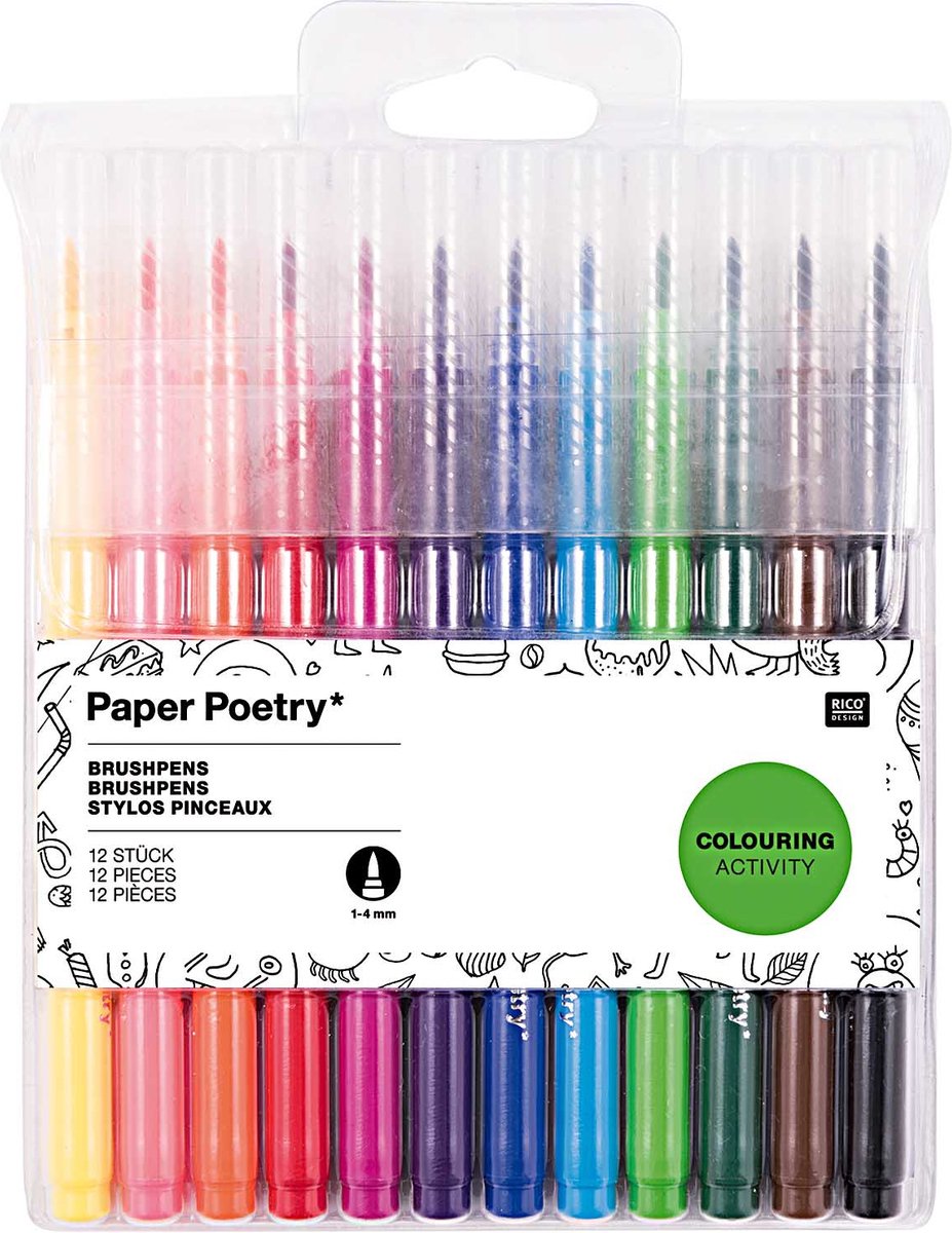 BRUSHPENS SET VAN 12 ST.