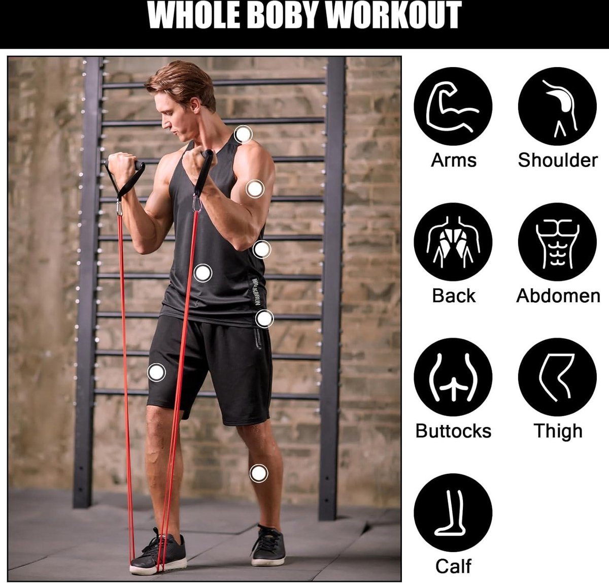 Resistance Band Odoland Fitnessbanden Set Weerstandsniveaus