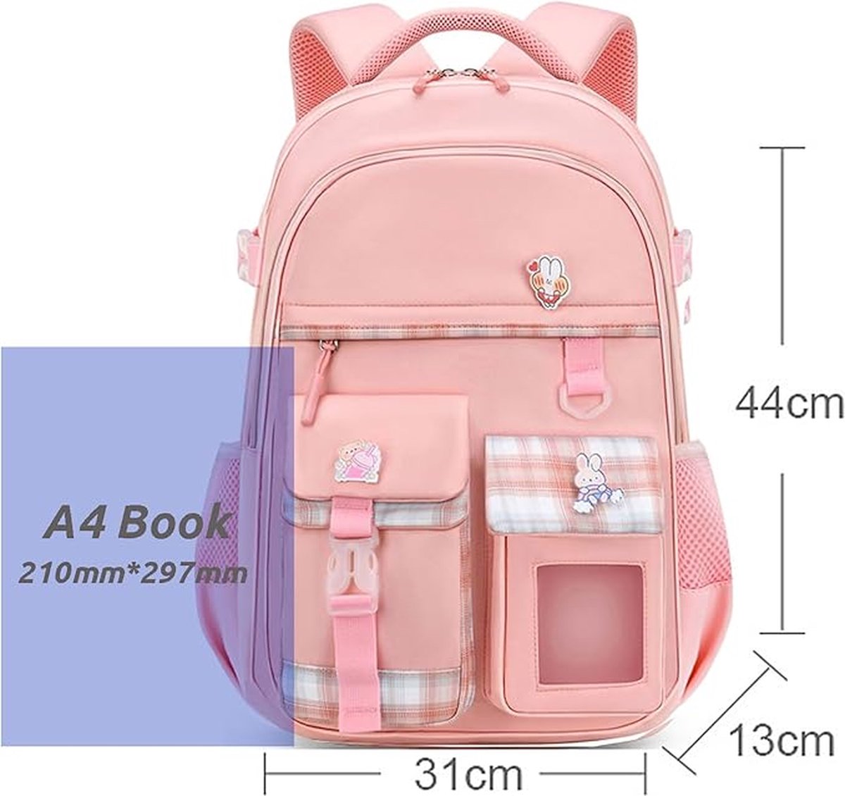 Polyester Kinderrugzak Gabby Rugzak Voor Kleuters - Officiële CYP Merk Schooltas Paars Met Katten Print Gabby's Dollhouse
