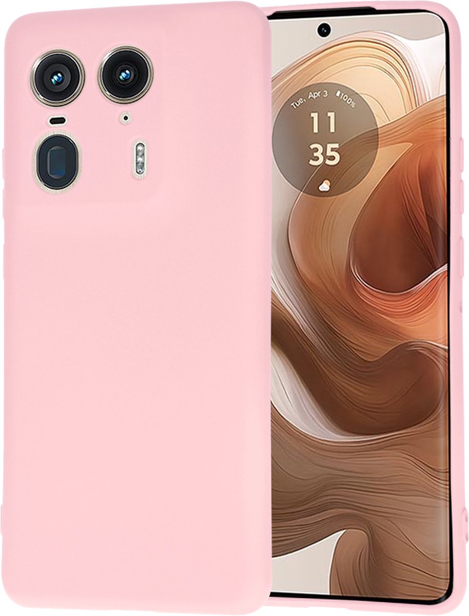 Techsuit Soft Flex Silicone Back Cover hoesje voor Motorola Edge 50 Ultra - Chalk Pink