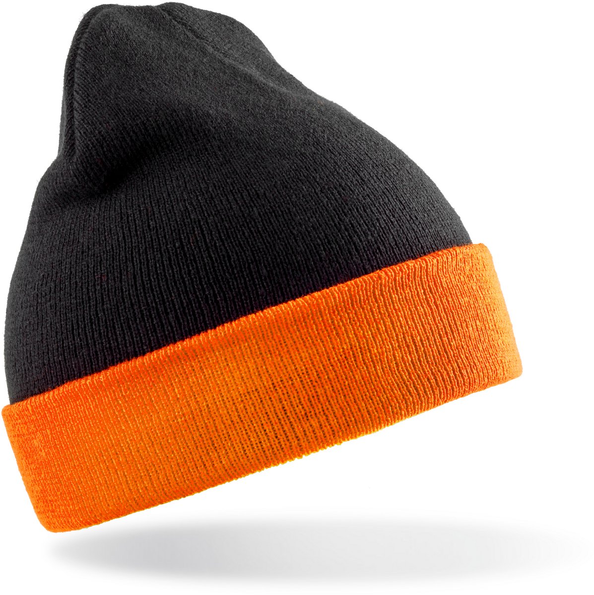 Result Recycled Black Compass Beanie RT930 - Black/Orange - One size