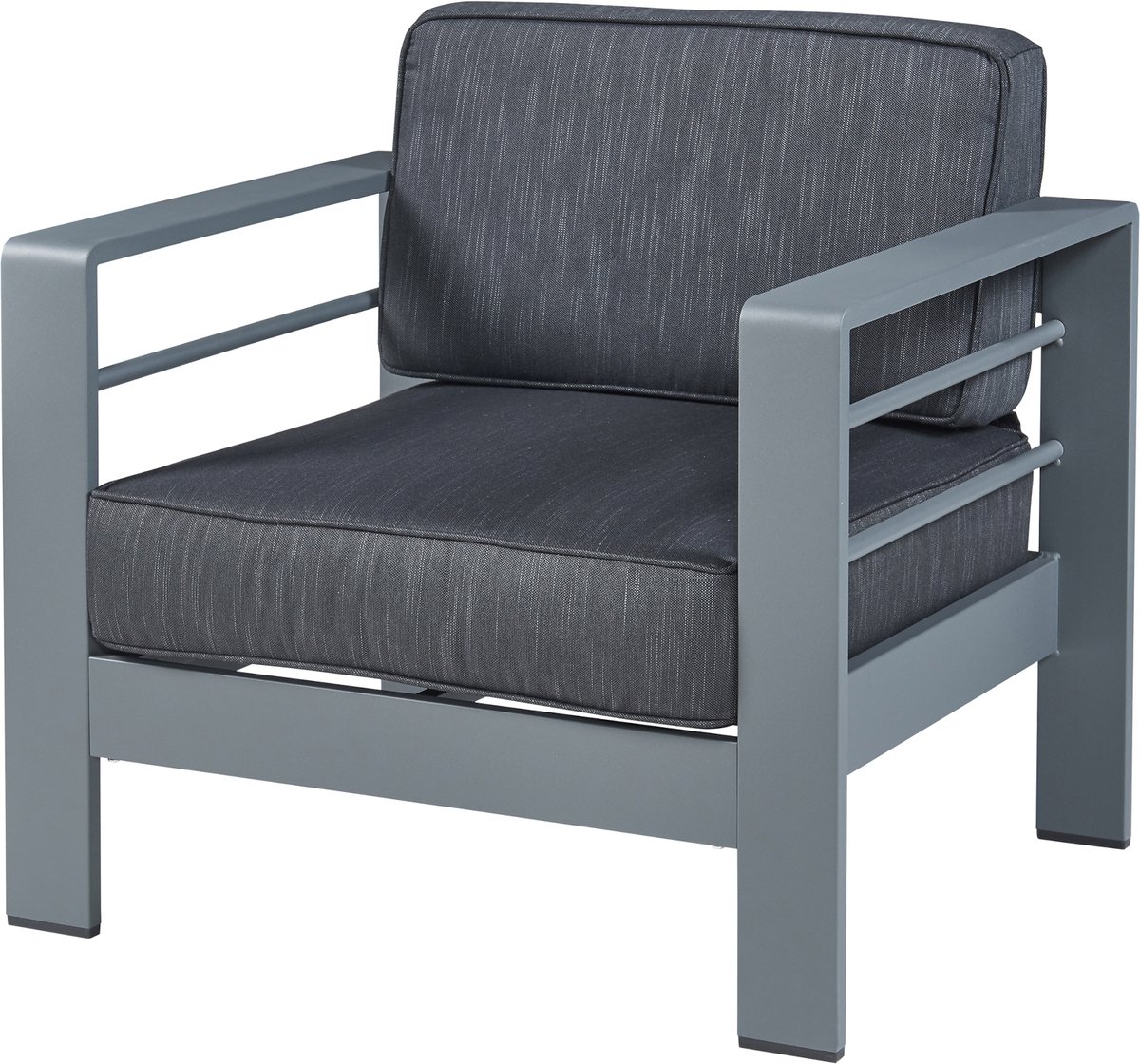 Tuinset Avise 2-delig tuintafel met fauteuil antraciet en donkergrijs casa.pro