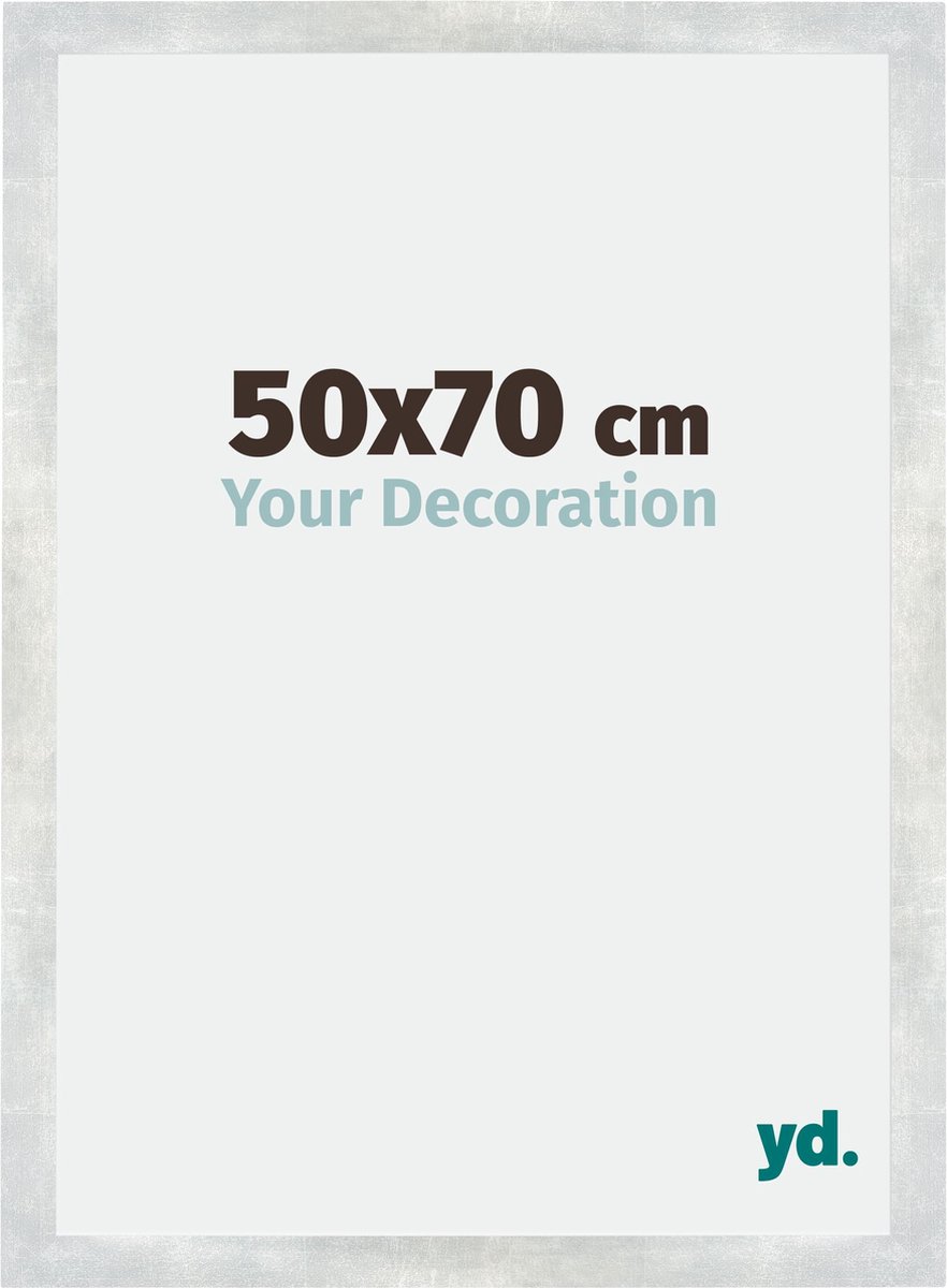 yd. Your Decoration - Fotolijst 50x70 cm - MDF - Zilver Glanzend Vintage - Mura
