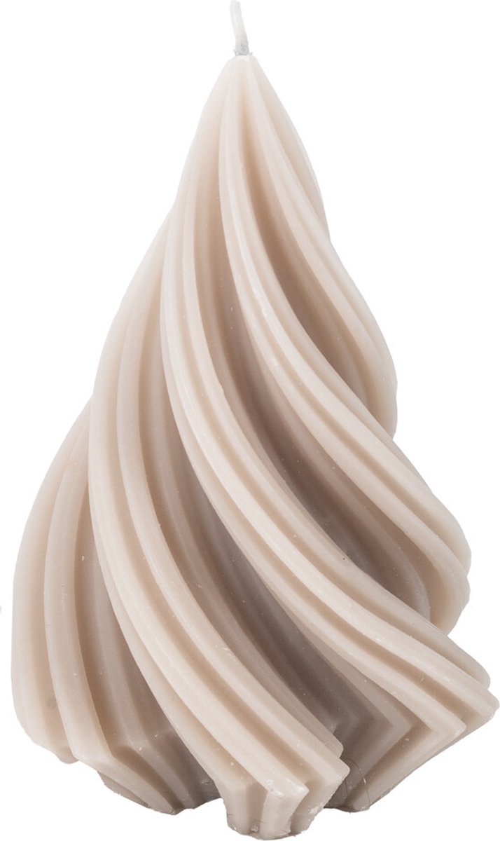 Homebound by Kolony HomeBound by KY | Soyakaars twist dennenboom beige | 10x10x14cm | figuurkaars twist Stone