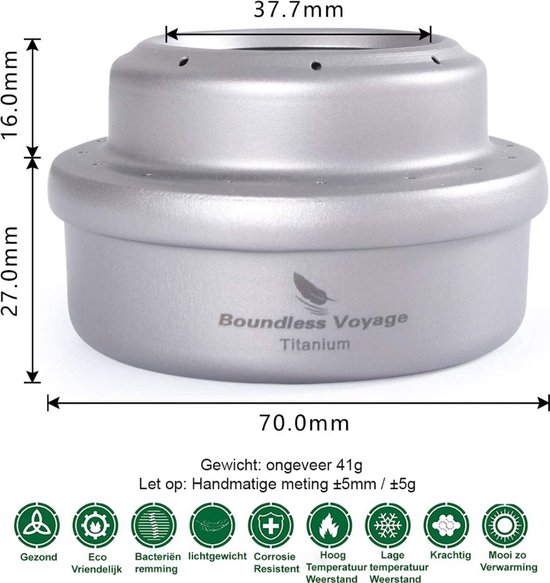 Kom Outdoor - Titanium Dubbelwandige Kom - Ultralicht Draagbaar Kookgerei Servies - Met Netzak - Voor Wandelen Picknick Thuis Rugzak Trekking Reizen - 200ml 220ml 260ml 300ml 420ml 450ml - X01NSK528 van Lixada — afbeelding 4