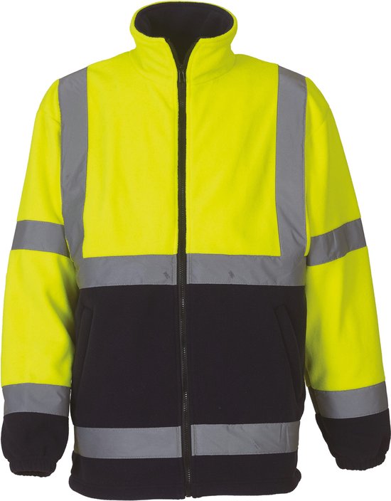 Veste polaire lourde Yoko Signalization YHVK08 - Jaune Hi Yellow / Marine - XXL