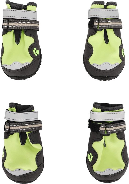 OHCOZZY Hondenschoen met reflecterende riemen, hoge enkellaarzen voor honden, waterdicht, antislip, slijtvaste zolen, pootbescherming voor kleine, middelgrote en grote honden (L, blauw
