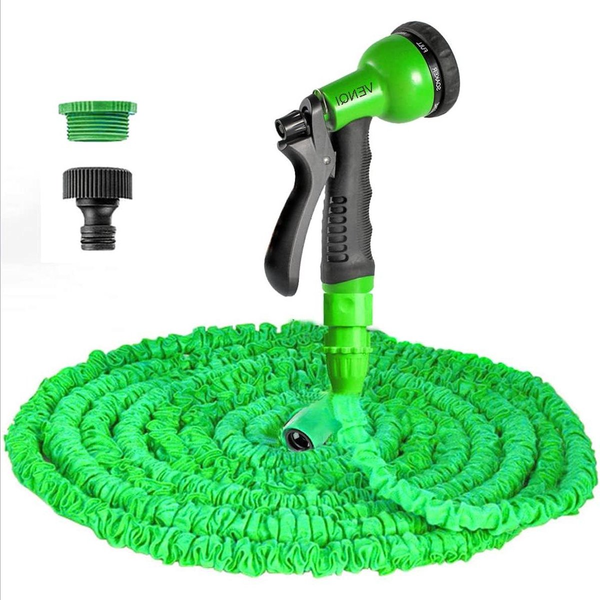 Uitbreidbare tuinslangpijp 76 m/152 m/305 m/381 m - Flexibele magische waterslang met 8 patronen sproeikop - Lekvrije zware slangen voor tuin - 25 ft groen