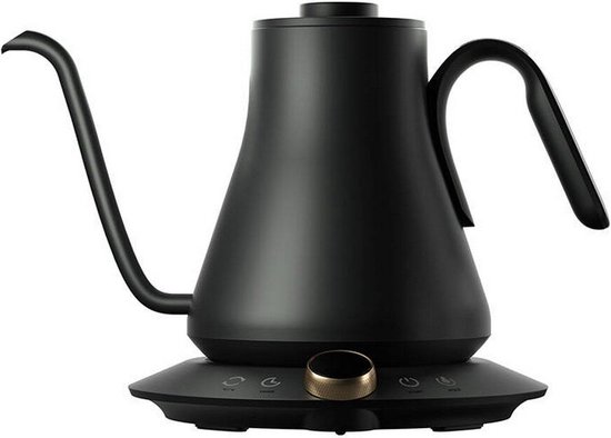 Foto: Cocinare flow cek 201 zwanenhalsketel gooseneck kettle zwart elektrische waterkoker met temperatuurregeling voor het opschenken van koffie en thee 1200 w snelle kooktijd 0 9 l