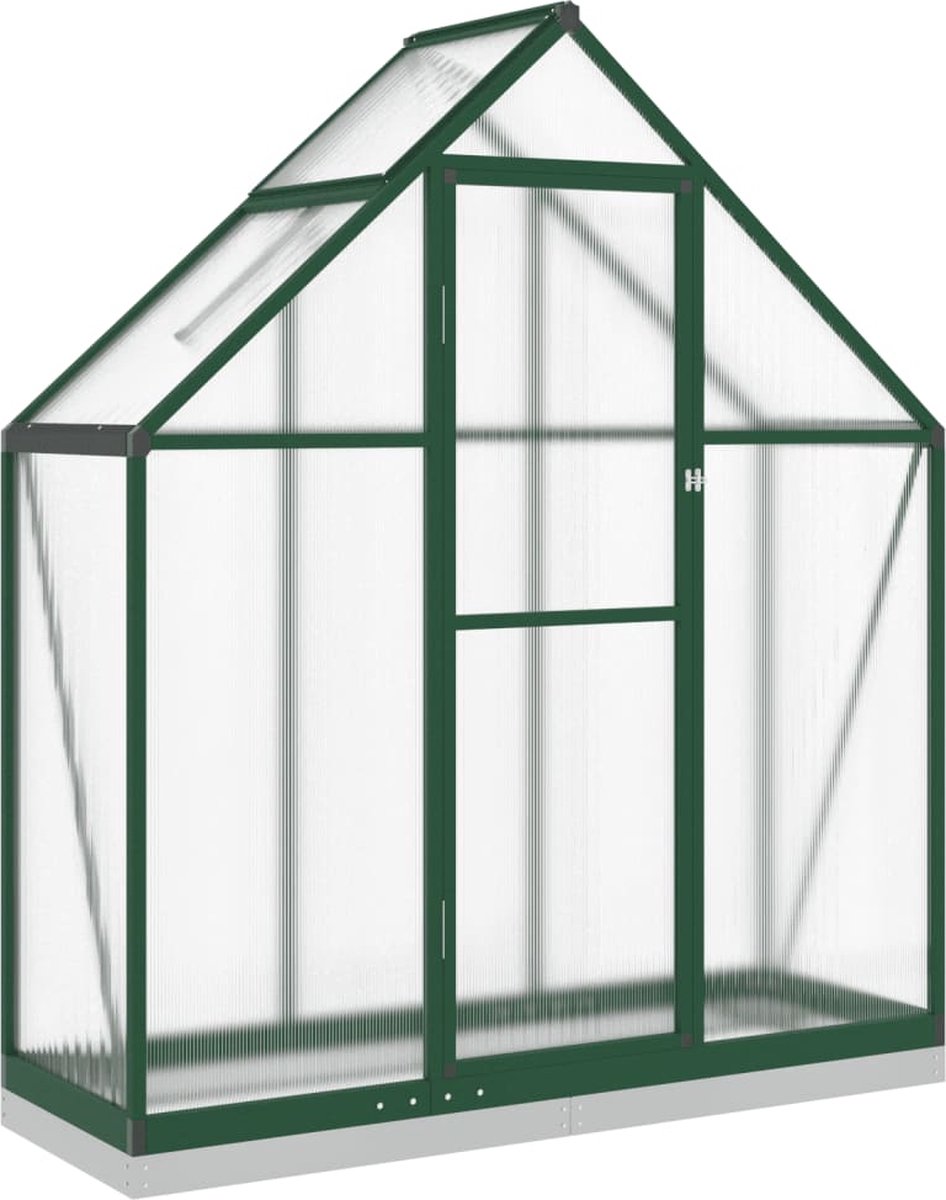 VidaXL Tuinkas met basisframe 169x58x202 cm aluminium groen