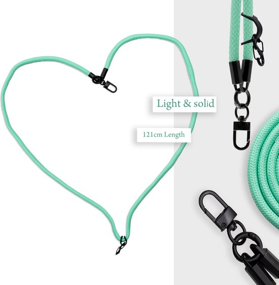 Chaîne de téléphone portable Cadorabo adaptée au Samsung Galaxy M52 5G en TURQUOISE avec cordon de sangle réglable à accrocher autour du cou