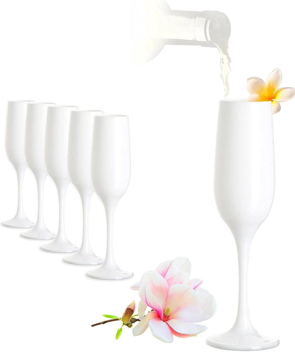 200 ml witte champagneglazen 6-delige set van glas Prosecco feestelijke champagneglazen kristallen champagneglas