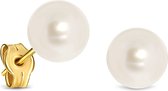 Miore Pure Oorbellen Dames - 9 Karaat - Kleur Geelgoud - Met Zoetwaterparels - Knopjes - 7 mm