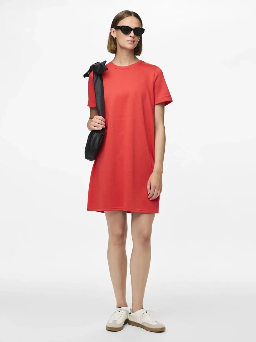 Pieces Sweat Dress - Loungewear Dress - Slaapshirt - Katoenen nachthemd - Blauw /