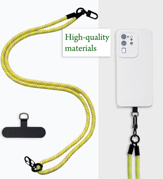Chaîne de téléphone portable Cadorabo adaptée à Oppo A57 5G / Realme V23 en JAUNE - Étui pour téléphone portable avec cordon de sangle réglable à accrocher autour du cou