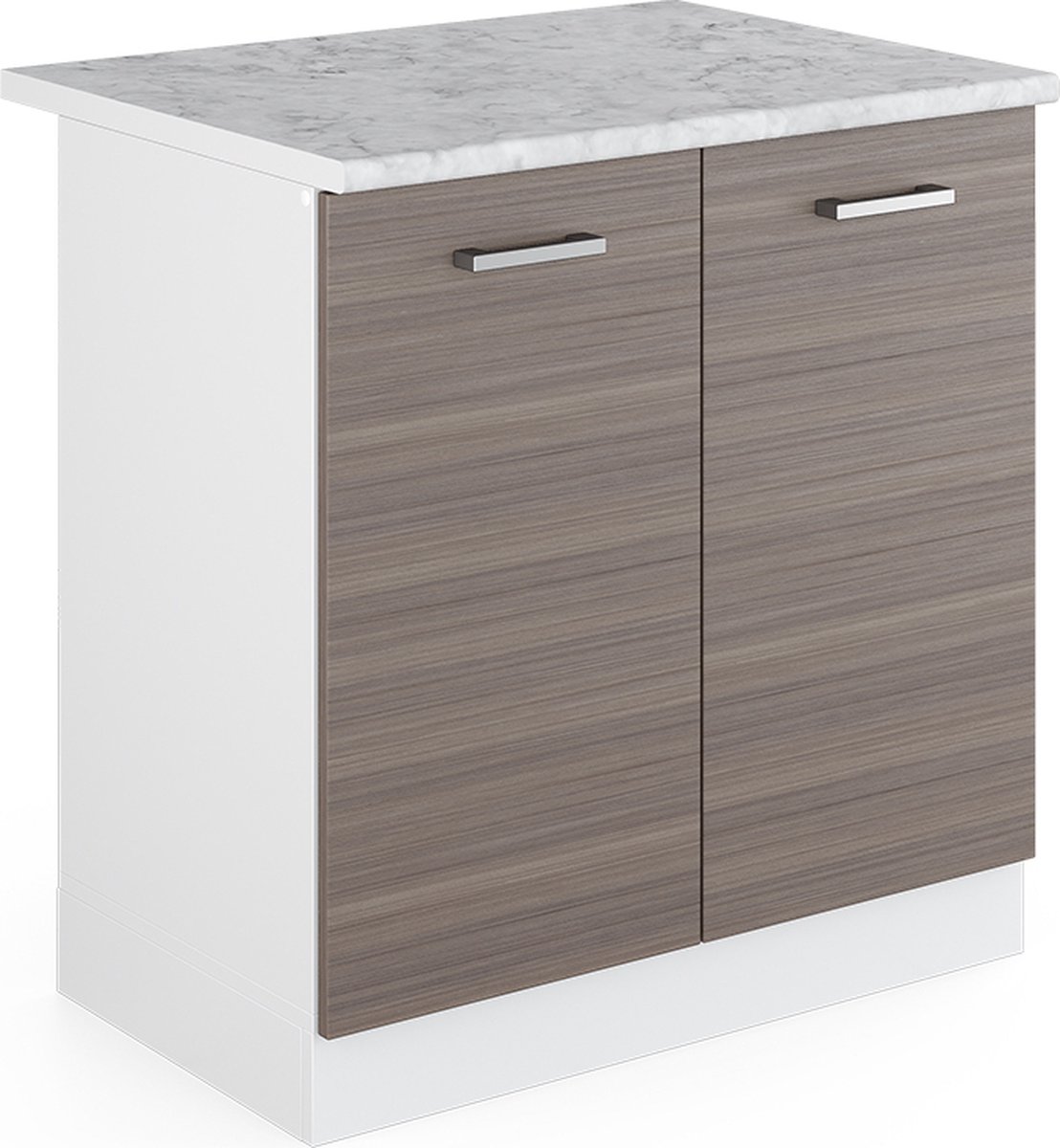 Vicco R-Line Wastafelkast – 80 cm, WB Marmer Edel grijs