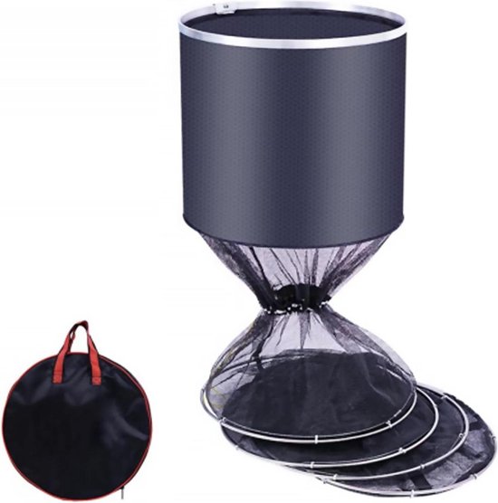 Épuisette Caoutchoutée Télescopique 3 M – Diamètre 33 Cm, Maille Dense, Flottante, Avec Pic En Alu, Pliable, Pour Pêche Mer/eau Douce
