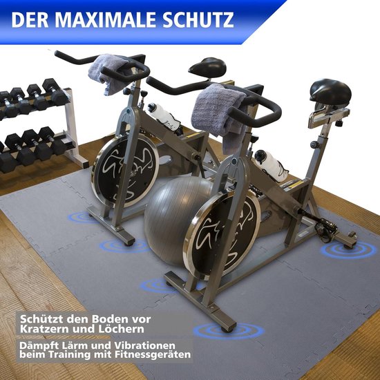 Sport Mat Trainings Mat - Beschermende Mat Puzzel Mat - Zwembad Mat Vloer Bescherming Onderlaag - Fitness Ruimte Grijs 30x30x1cm 18 stuks van Monzana — afbeelding 2
