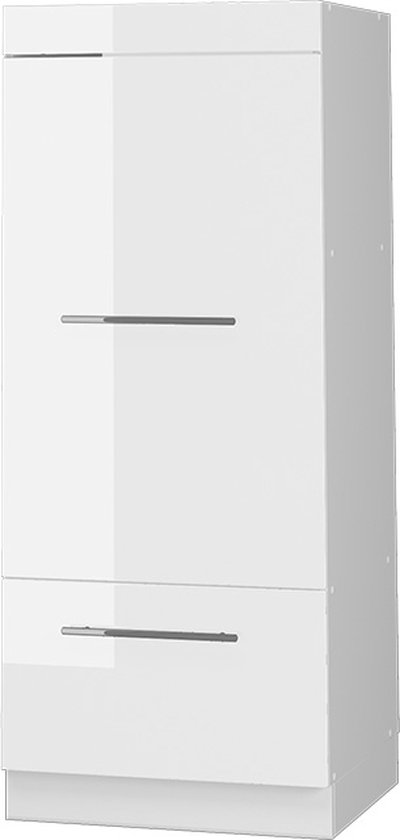 Vicco Ovenombouwkast Fame-Line, Wit Hoogglans, 60 cm met open kast