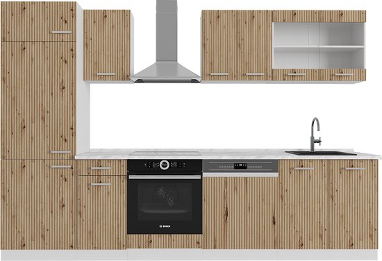 Cuisine R-Line Gris noble/Anthracite 300cm avec armoire haute, sans PT Vicco | Gris noble | sans PT | 406673149043103